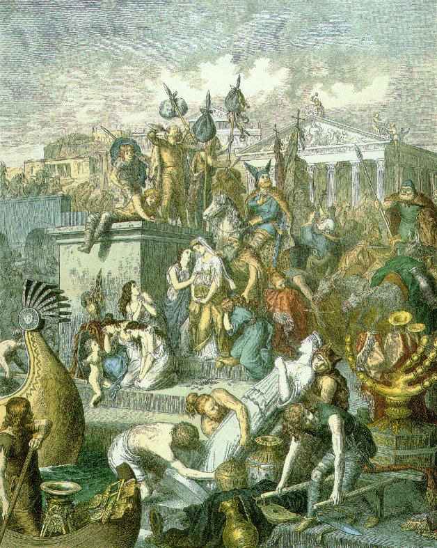 Heinrich Leutemann: A vandálok 455-ben kifosztják Rómát Heinrich Leutemann: A vandálok 455-ben kifosztják Rómát