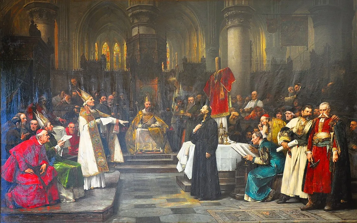 Husz János a konstanzi zsinaton – Václav Brožík Husz János a konstanzi zsinaton – Václav Brožík festménye
