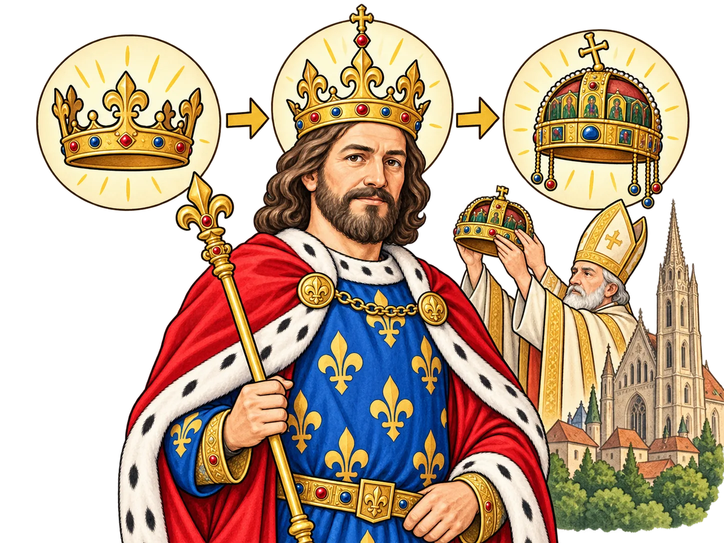 I. Károly három koronázása 1301-ben, 1309-ben és 1310-ben