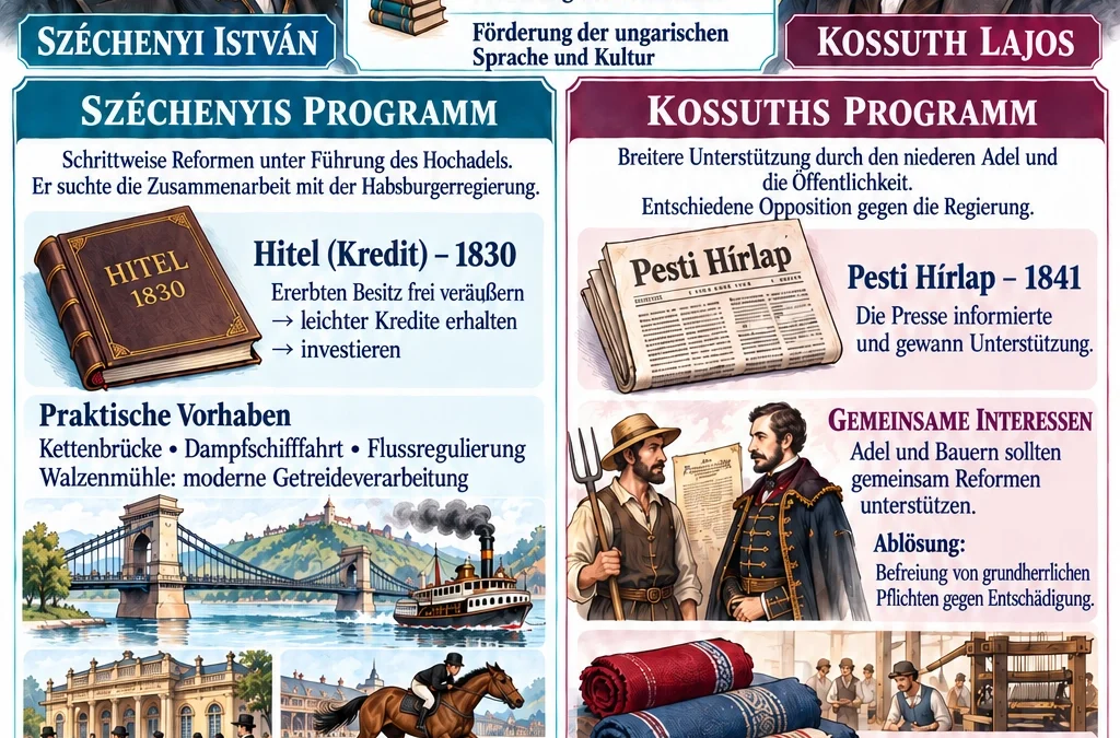 Széchenyi und Kossuth – Reformprogramme | Ab ins Heft!